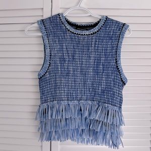 Club Monaco Fringe Top, Xs